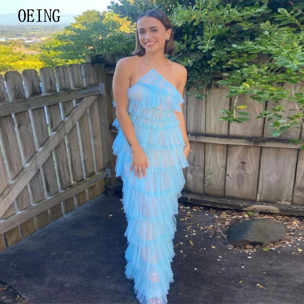 OEING Sky Blue Sexy Vestidos De Fiesta Halter Tiered Formal Cocktail Party Dress Backless Elegant Fancy Outfits Custom Made
OEING Sky Blue Sexy Vestidos De Fiesta Halter Tiered Formal Cocktail Party Dress Backless Elegant Fancy Outfits Custom Made