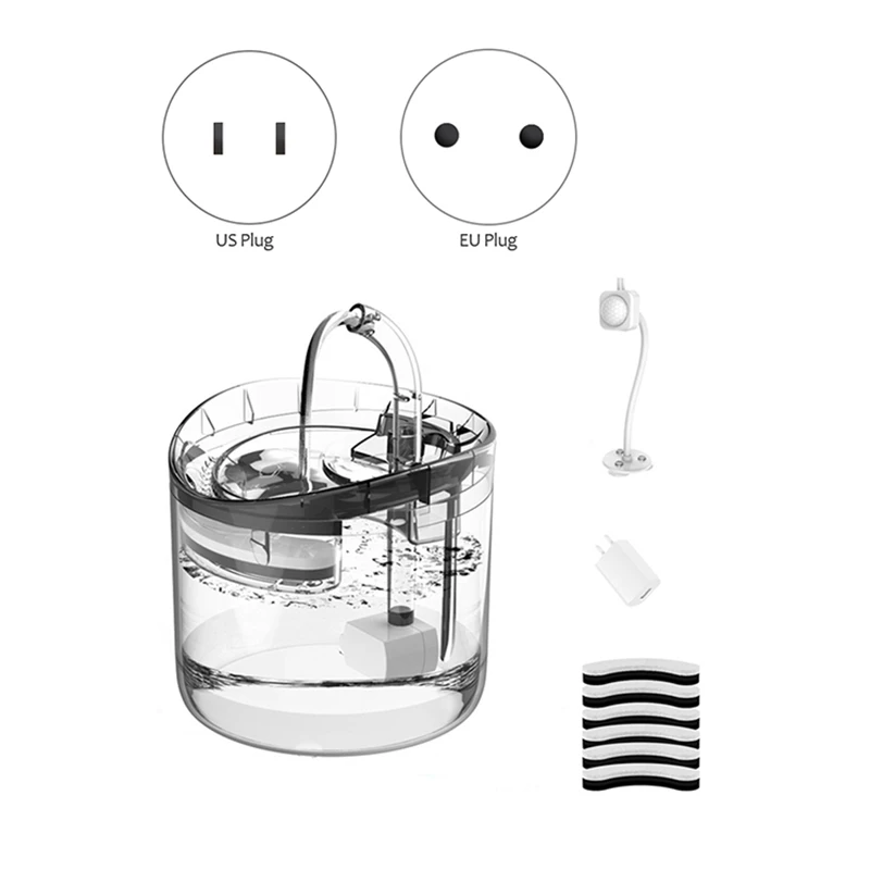 

Intelligent Water Fountain With Faucet Water Dispenser Transparent Drinker Pet Drinking Filters Feeder Sensor