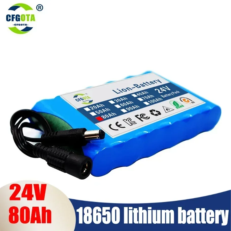 24V 80Ah 25.2V 6S1P 18650 Li-Ion battery pack lithium batteries for electric motor bicycle ebike sccooter toys drill
24V 80Ah 25.2V 6S1P 18650 Li-Ion battery pack lithium batteries for electric motor bicycle ebike sccooter toys drill