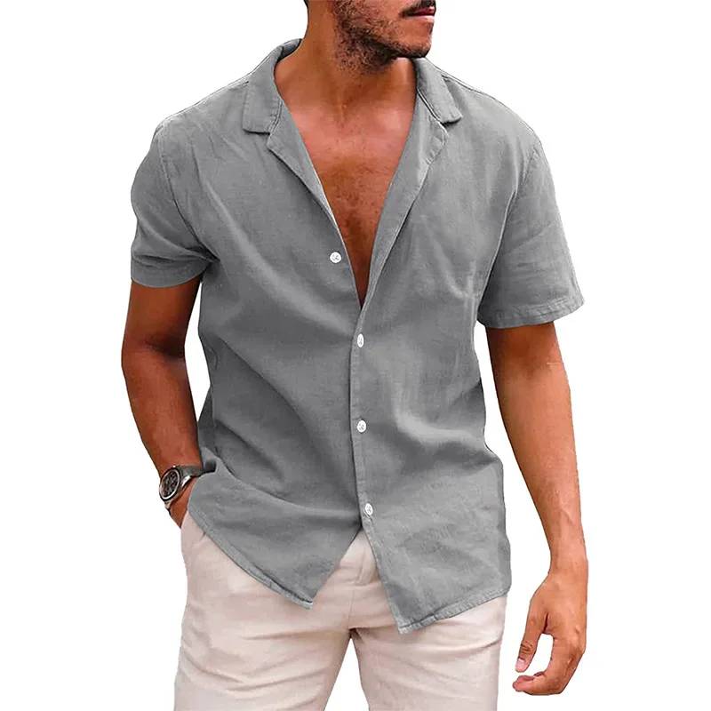 Summer Cotton Linen Short Sleeve Shirts Men Casual Solid Color Male Blouse Turn Down Collar Breathable Beach Style Shirt Man
Summer Cotton Linen Short Sleeve Shirts Men Casual Solid Color Male Blouse Turn Down Collar Breathable Beach Style Shirt Man