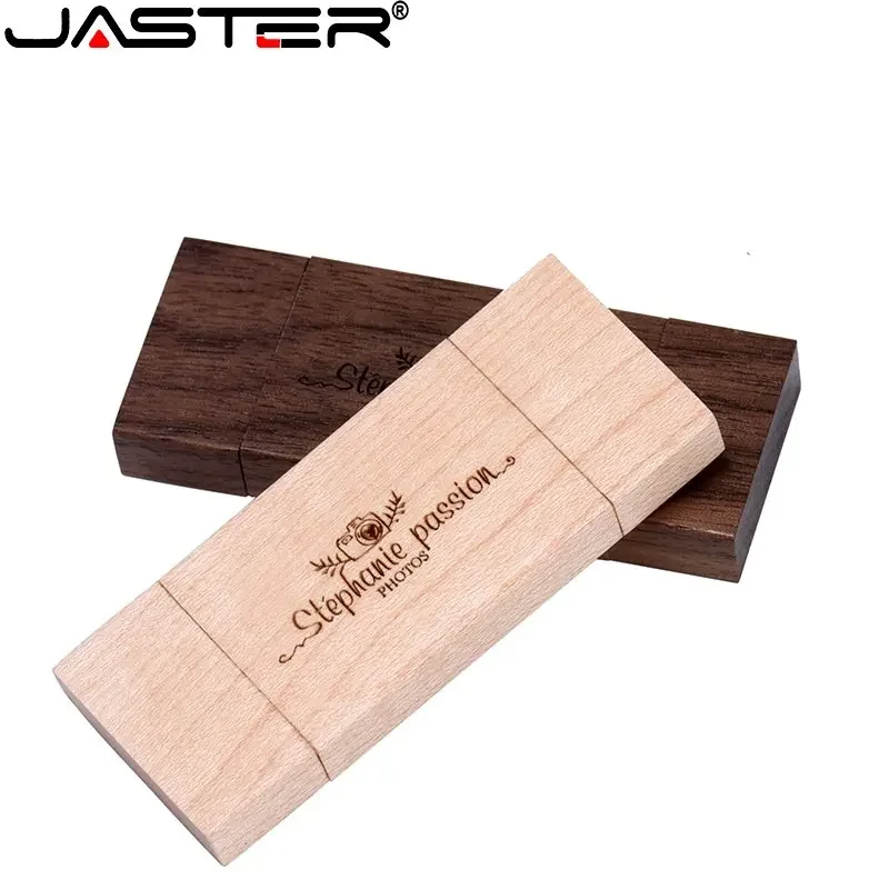 

JASTER Wooden USB Flash Drives 128GB OTG 2 in 1 Memory Stick 64GB Free Custom Logo Pen Drive 32GB Real Capacity U Disk 16GB 8GB