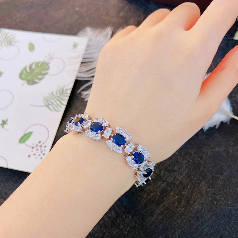 Wholesale European Fashion WomanGirlBride Mother Party Birthday Wedding Gift Shiny Loyal Blue AAAZircon 18KT White Gold Bracelet
Wholesale European Fashion WomanGirlBride Mother Party Birthday Wedding Gift Shiny Loyal Blue AAAZircon 18KT White Gold Bracelet