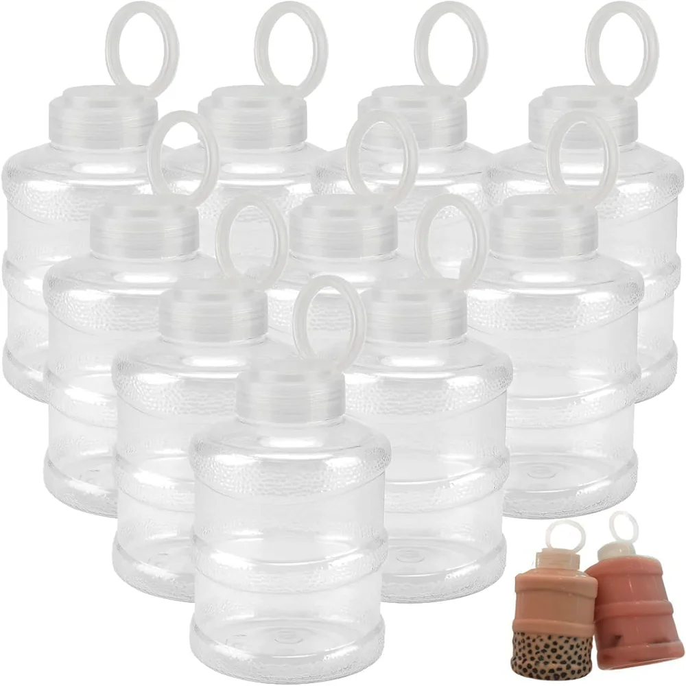 

Пластиковые бутылки для сока 10 унций с крышками, милые прозрачные бутылки для воды с пузырьковым чаем, Натяжная Крышка для смузи, чай Boba