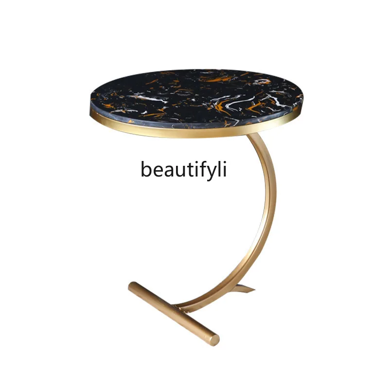 

yj Nordic Marble Tea Table Side Table Simple Modern Creative Iron Art Sofa Corner Table round Table