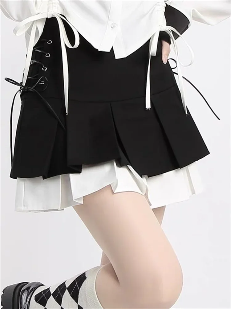 Summer Double Layer Strap A-line Half length Skirt 2024 New Women High Waist Slim Pleated Skirt Fashion Fashionable Short Skirts
Summer Double Layer Strap A-line Half length Skirt 2024 New Women High Waist Slim Pleated Skirt Fashion Fashionable Short Skirts