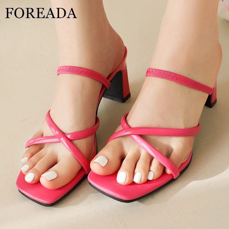 FOREADA Women Slides Square Toe Chunky High Heels Sandals Cross Strap Slippers Concise Ladies Fashion Casual Shoes Summer 46
FOREADA Women Slides Square Toe Chunky High Heels Sandals Cross Strap Slippers Concise Ladies Fashion Casual Shoes Summer 46