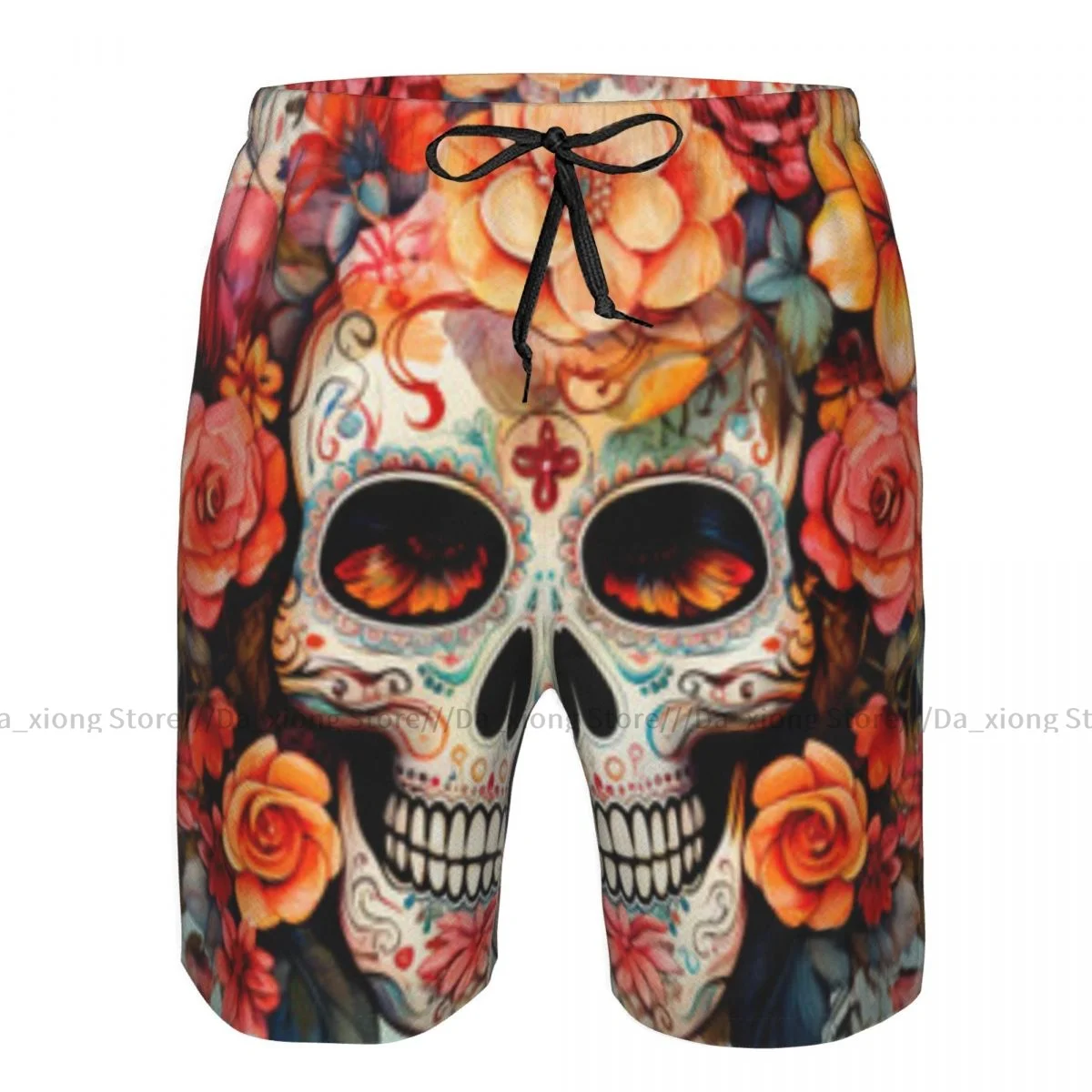 

Man Swimwear Day Of The Dead Skull Swim Shorts Trunks Beach Board Shorts Swimming Swimsuits