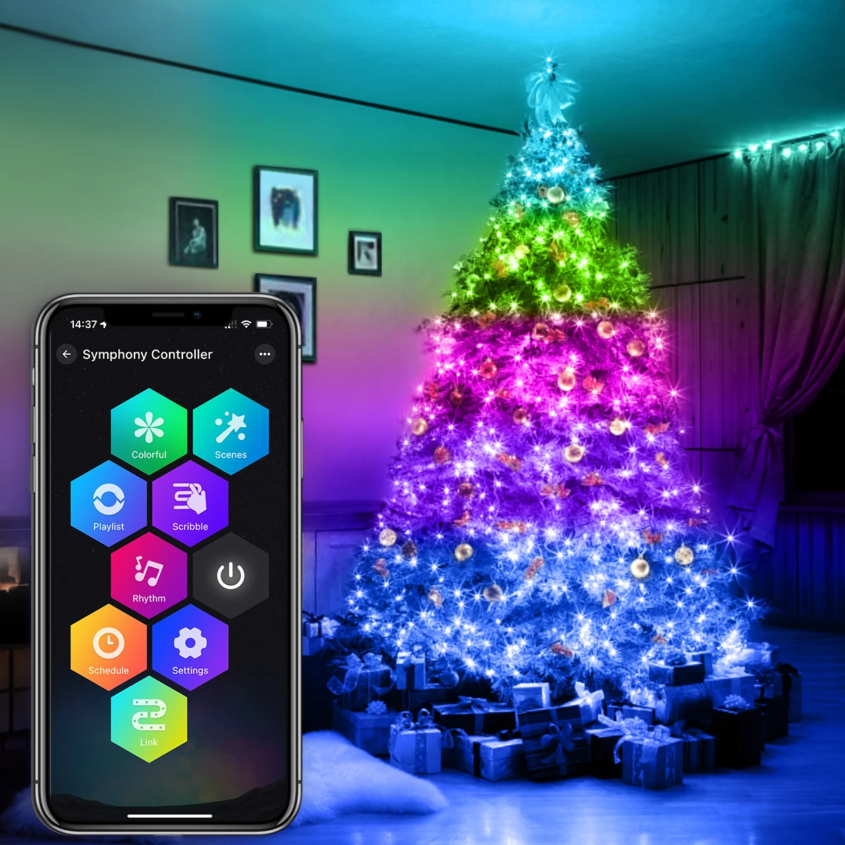 Smart Bluetooth RGB/IC LED String Lights with App Remote Control 10m 66leds USB for Christmas Tree Home Garland Decor Fairy
Smart Bluetooth RGB/IC LED String Lights with App Remote Control 10m 66leds USB for Christmas Tree Home Garland Decor Fairy