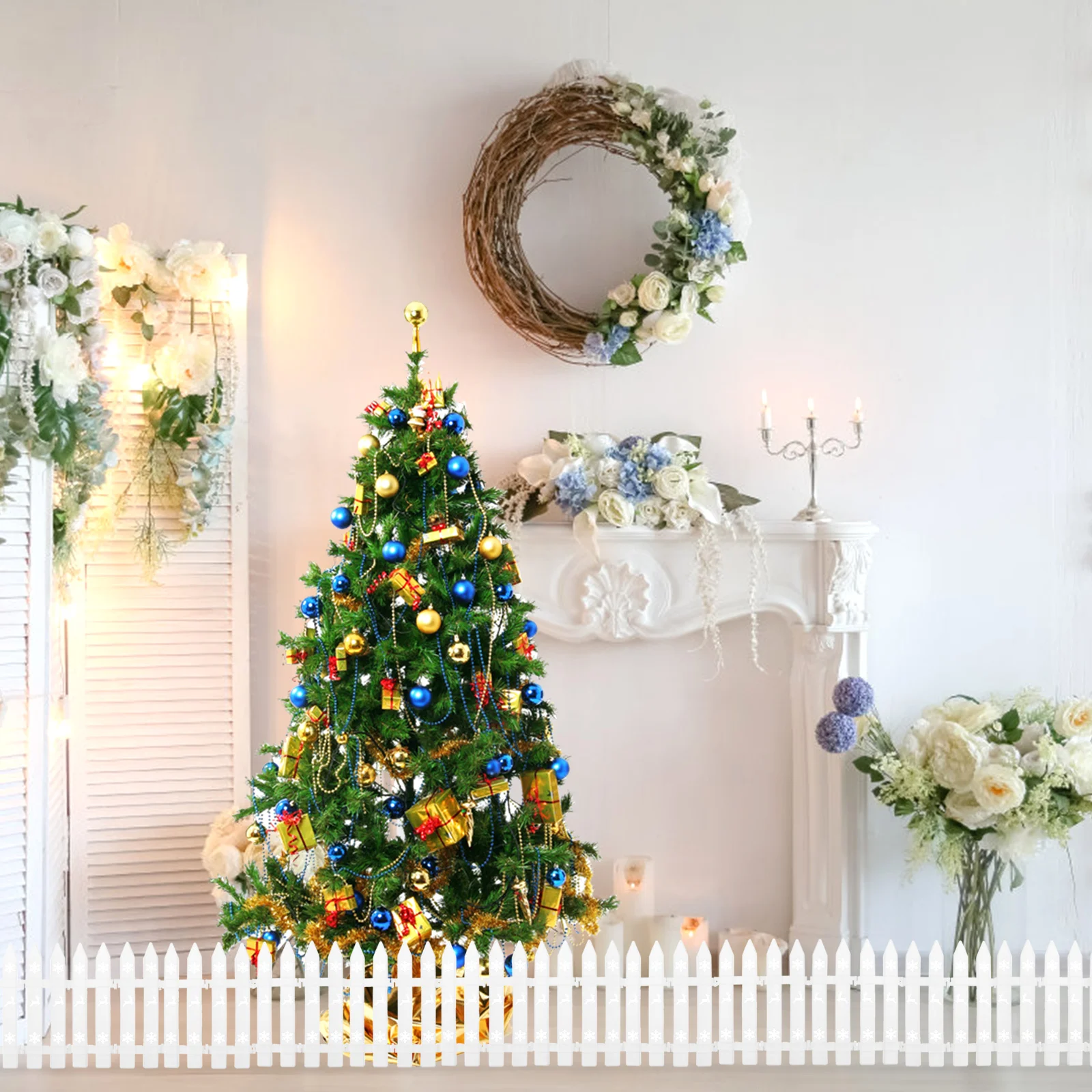 

20 Pcs Christmas Fence Chritmas Decor DIY Decorate Theme Miniature Decoration Plastic Xmas