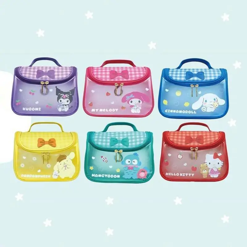 

Kawaii Sanrio, Hello Kitty My Melody Kuromi Портативная сумка для туалетных принадлежностей из ПВХ водонепроницаемая вместительная косметичка дорожная сумка для хранения