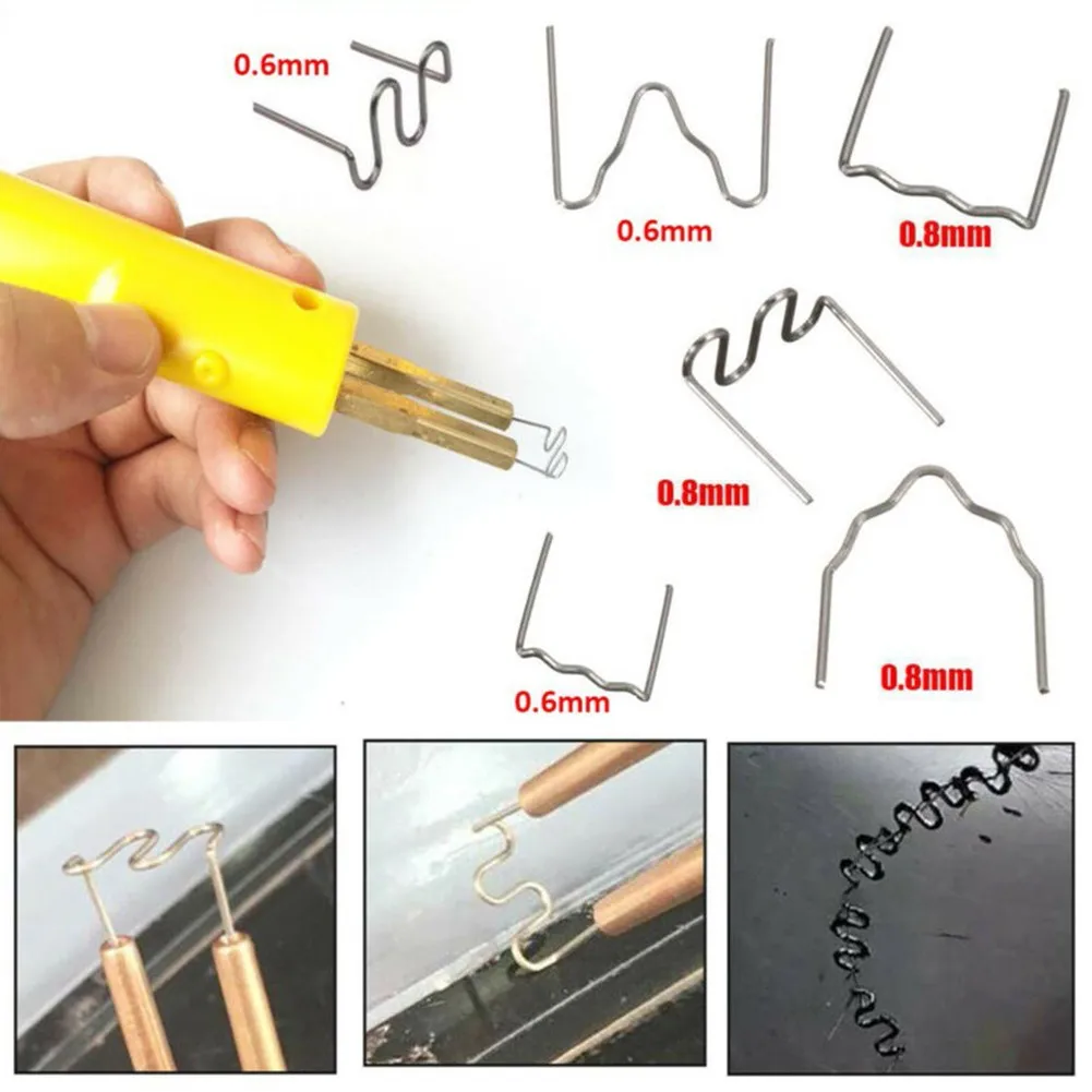 

500Pcs Set 0.8mm/0.6mm Stainless Steel Hot Stapler Staples For Car Bumper Plastic Welder Repair Kit Welding Tool Fittings