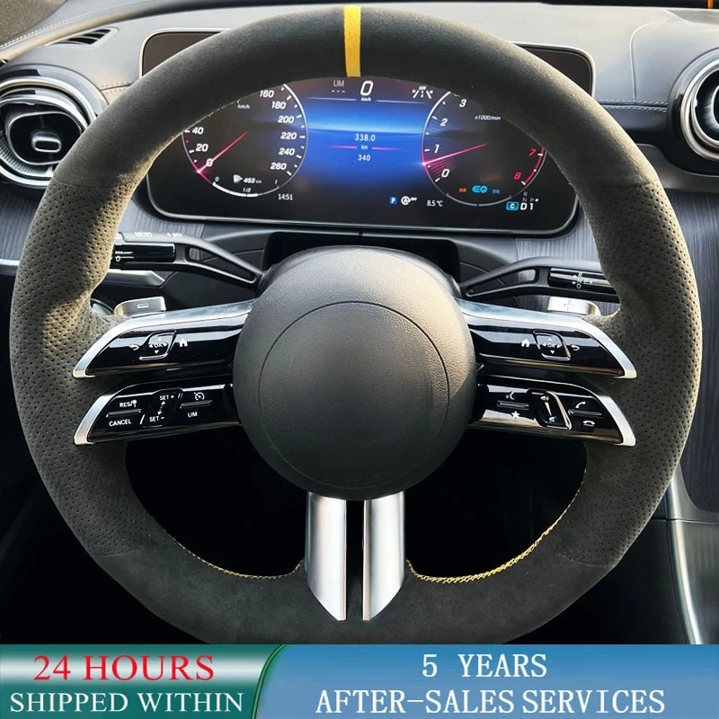 Чехол рулевого колеса автомобиля оплетка противоскользящая замша для Mercedes Benz C-Class W206 2021 E-Class W213 2021 автомобильные аксессуары
Чехол рулевого колеса автомобиля оплетка противоскользящая замша для Mercedes Benz C-Class W206 2021 E-Class W213 2021 автомобильные аксессуары