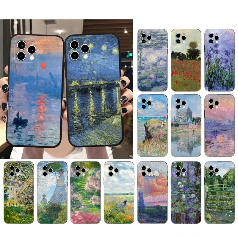 

Claude Monet Garden Lotus Phone Case For iphone 15 14 Pro Max 13 12 11 Pro Max XSMax XR 12 13 mini 14 Plus Shell