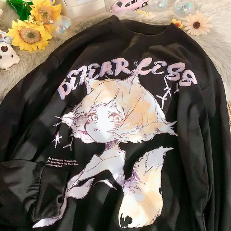 Anime T-Shirt Women kawaii Japanese Print Girls Tops Long Sleeves O-Neck Summer Casual Sweet Loose Vintage T-Shirts Streetwear
Anime T-Shirt Women kawaii Japanese Print Girls Tops Long Sleeves O-Neck Summer Casual Sweet Loose Vintage T-Shirts Streetwear
