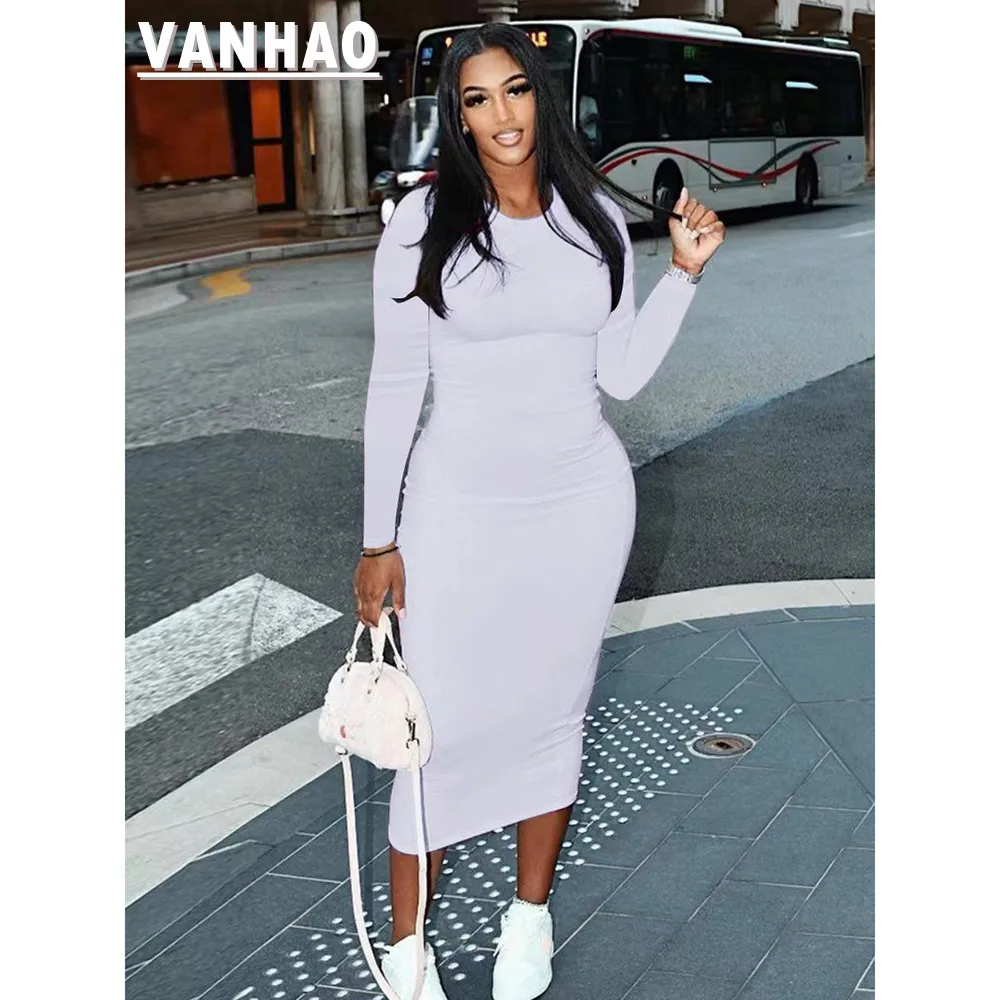 VANHAO Autumn and Winter 2022 Long Sleeve Women's Elegant Casual Dresses Solid Color Crew Neck Long Dress Wholesale Dropshipping
VANHAO Autumn and Winter 2022 Long Sleeve Women's Elegant Casual Dresses Solid Color Crew Neck Long Dress Wholesale Dropshipping