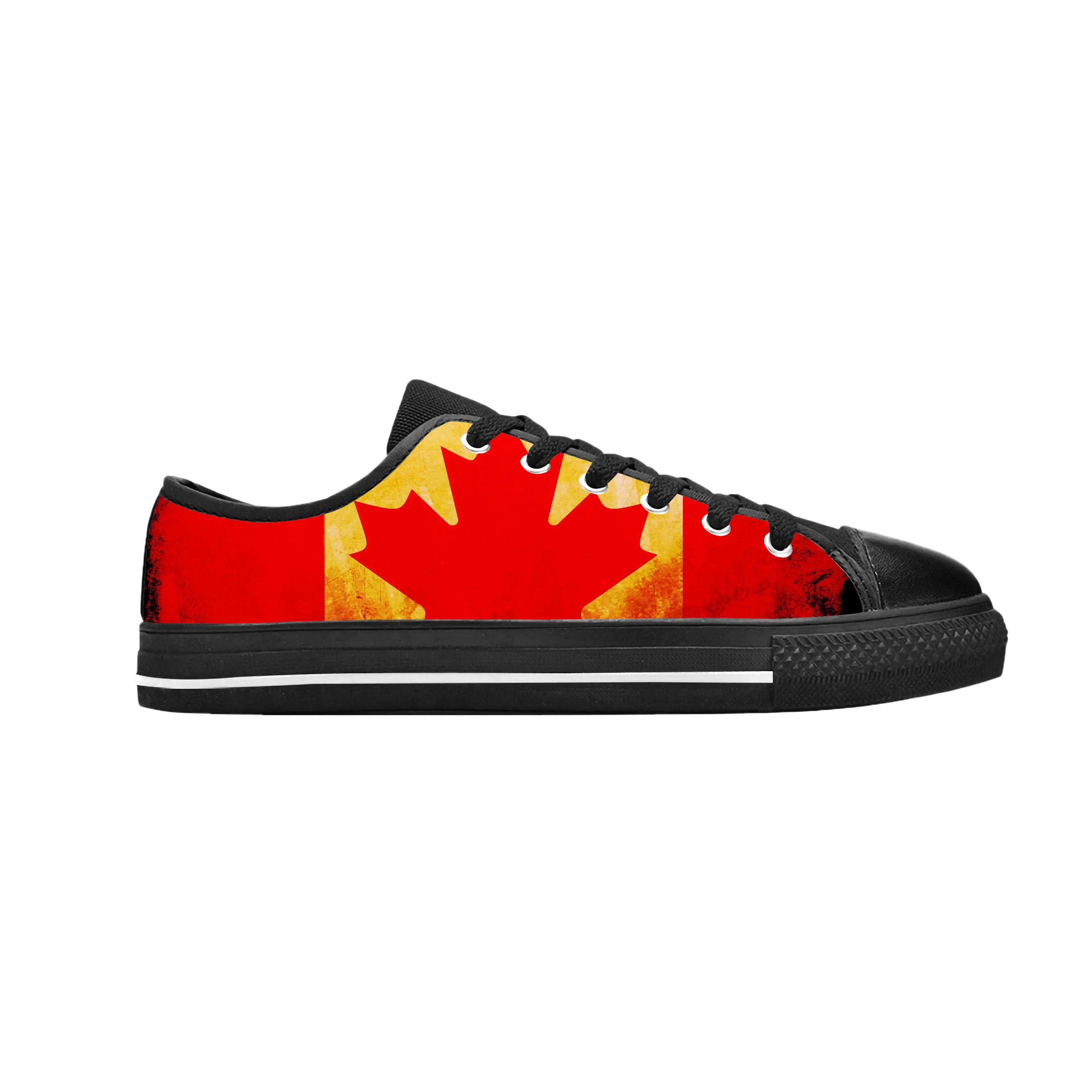 

Canada Canadian Flag Patriotic Pride Cool Fashion Casual Cloth Shoes Low Top Comfortable Breathable 3D Print Men Women Sneakers