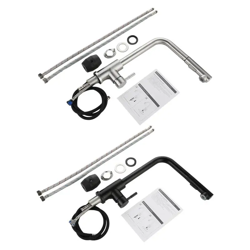 

Kitchen Faucet Two Function Single Handle Pull Out Mixer Hot And Cold Water Taps Deck Mounted