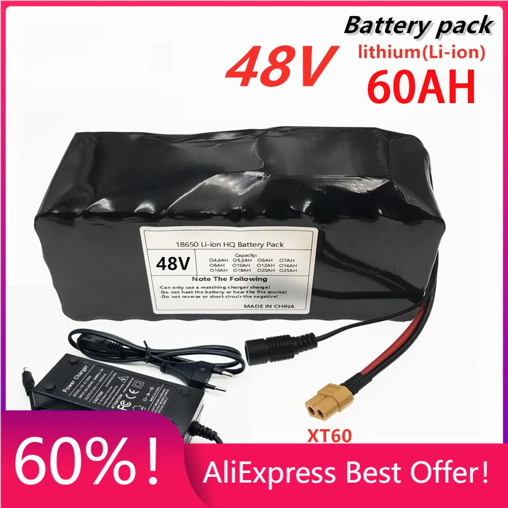 New 100% Original 48v 20Ah 1000w 13S3P Lithium-ion Battery for 54.6v Electric Bicycle Scooter with BMS Discharge + Charger
New 100% Original 48v 20Ah 1000w 13S3P Lithium-ion Battery for 54.6v Electric Bicycle Scooter with BMS Discharge + Charger