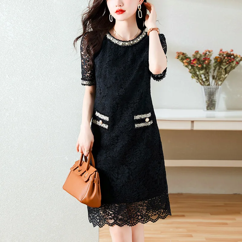 Женское кружевное мини-платье, элегантное однотонное свободное Повседневное платье с коротким рукавом и круглым вырезом, модель Q711 в Корейском стиле на лето
Женское кружевное мини-платье, элегантное однотонное свободное Повседневное платье с коротким рукавом и круглым вырезом, модель Q711 в Корейском стиле на лето