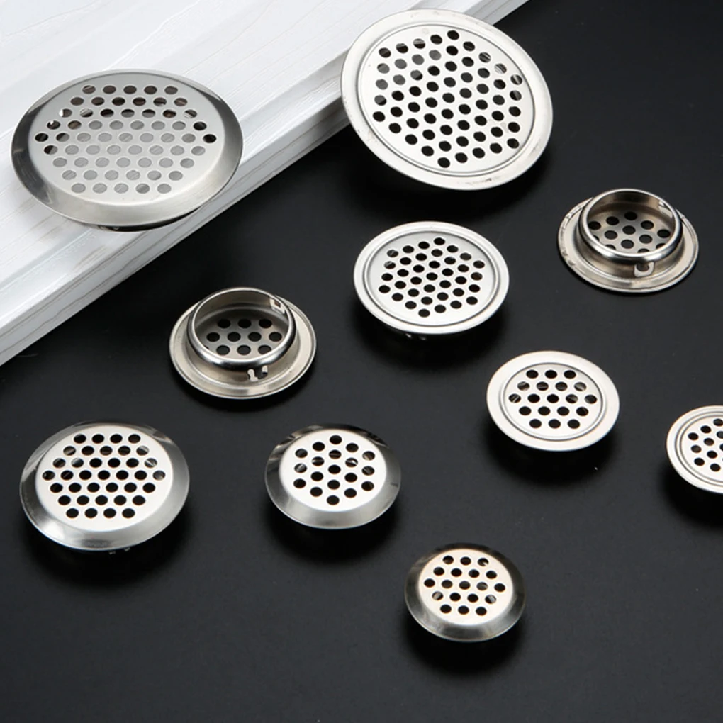 

20pcs/set Round Cabinet Air Duct Vent Easy And Secure Stainless Steel Installation Easy To Install silvery 35mm flat