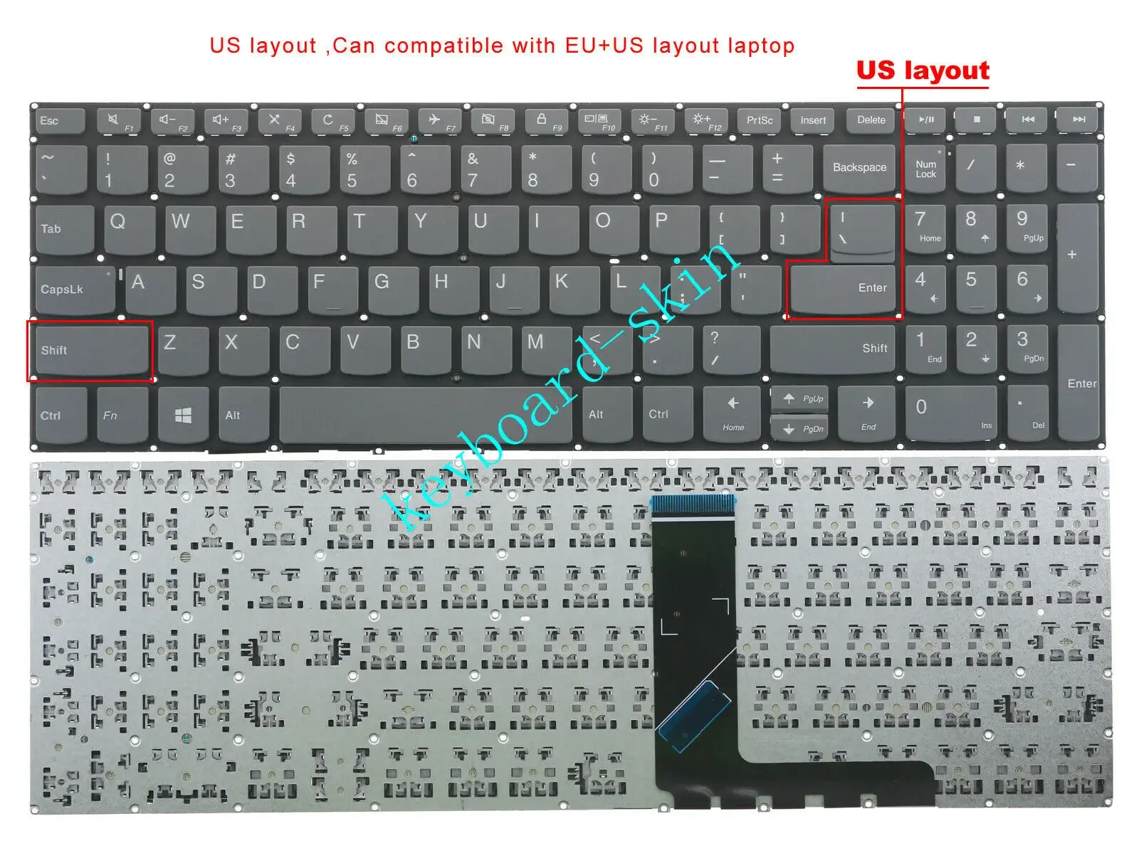 

Новая клавиатура US без подсветки без рамки для ноутбука Lenovo Yoga C940-15 C940-15IRH S340-15IWL S340-15API S340-15IML series