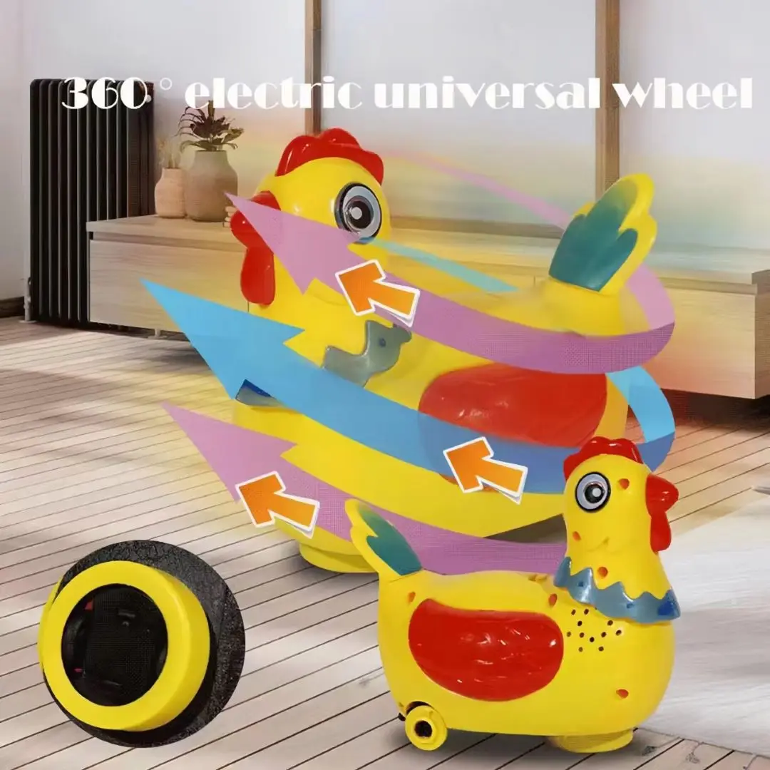 

Children's Electric Universal Wheel Fun Hen Educational Toys Laying Eggs Singing Music Lighting Parent-Child Interactive Gifts