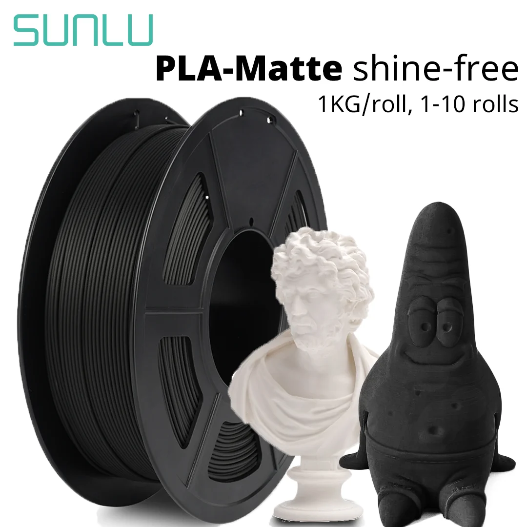 

SUNLU PLA Matte 3D Filament 1KG to 10KG Shine-Free Printed Surface Frosted Texture 1.75MM Arranged Neatly Odorless No Bubble