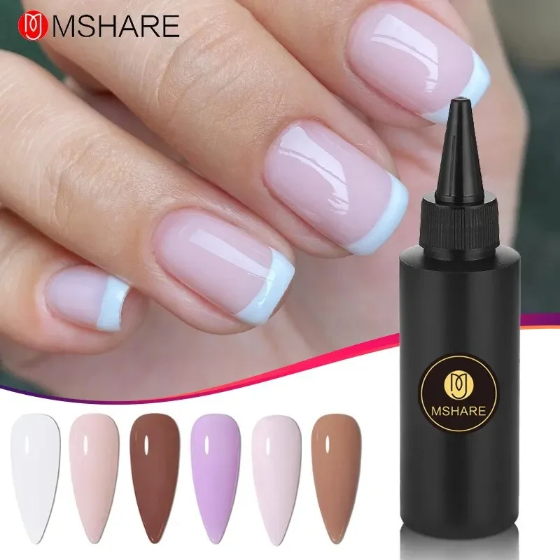 

MSHARE Natural Pink Clear Builder Nail Polish for Nail Extension Strengthening Self Leveling Gel 100g Raw Material French Nails