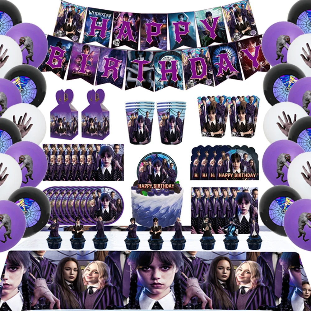 Kids Birthday Gift Bag Wednesday Addams Theme Party Supplies Addams Paper Cup Plates Napkin Baby Shower Disposable Tableware Set
Kids Birthday Gift Bag Wednesday Addams Theme Party Supplies Addams Paper Cup Plates Napkin Baby Shower Disposable Tableware Set