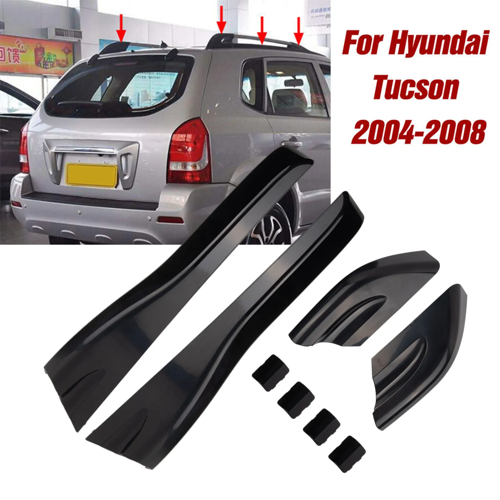8PCS Car Roof Rack End Cover For Hyundai Tucson 2004-2008 Black Roof Rack Rail End Protective Cover Shell Cap Exterior Part
8PCS Car Roof Rack End Cover For Hyundai Tucson 2004-2008 Black Roof Rack Rail End Protective Cover Shell Cap Exterior Part