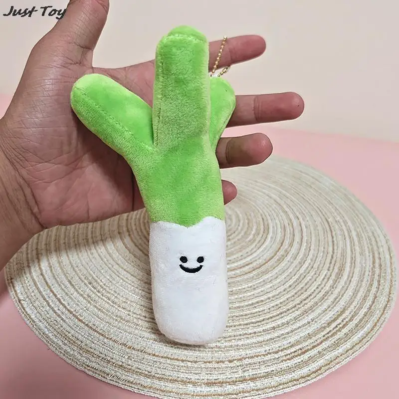 

Cartoon Scallion Garlic Vegetable Pendant Green Onions Plush Toy Soft Stuffed Doll Keychain Backpack Car Bag Key Ring Kid Gift