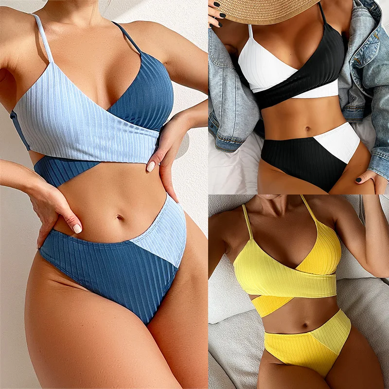 Swimsuit Solid Color Swimsuit Thick Pit Strip Cross Straps Swimsuit High Waist Bikini Sexy Sunbathing Sexy Sports Swimwear Women
Swimsuit Solid Color Swimsuit Thick Pit Strip Cross Straps Swimsuit High Waist Bikini Sexy Sunbathing Sexy Sports Swimwear Women