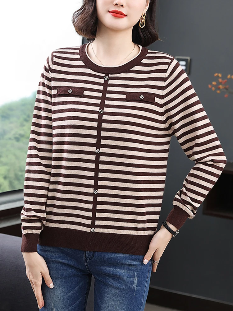 Female Striped T-shirt Women Tees Tops New Autumn O-Neck Loose Fashion Casual Cotton Long Sleeve High Strecth Tops ropa de mujer
Female Striped T-shirt Women Tees Tops New Autumn O-Neck Loose Fashion Casual Cotton Long Sleeve High Strecth Tops ropa de mujer