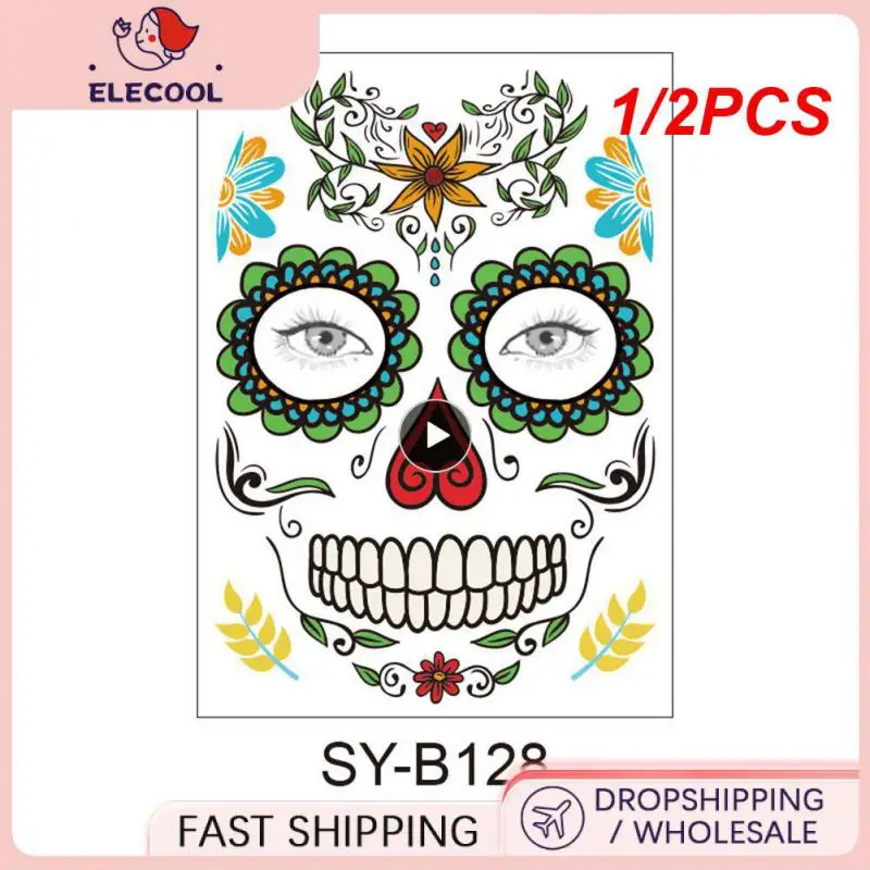 1/2PCS Facial makeup Sticker Special Waterproof Face tattoo of The Dead Skull Face dress up Halloween Temporary Tattoo
1/2PCS Facial makeup Sticker Special Waterproof Face tattoo of The Dead Skull Face dress up Halloween Temporary Tattoo