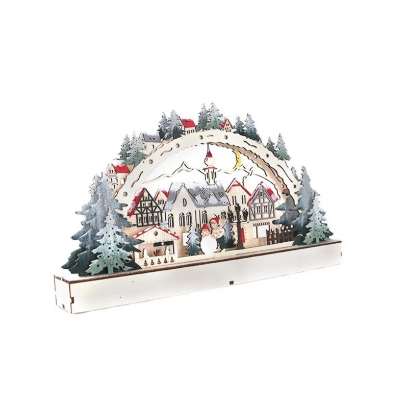 Традиционный деревянный светодиодный мостик, украшение, светящееся украшение рождественской сцены, ремесло 
Традиционный деревянный светодиодный мостик, украшение, светящееся украшение рождественской сцены, ремесло