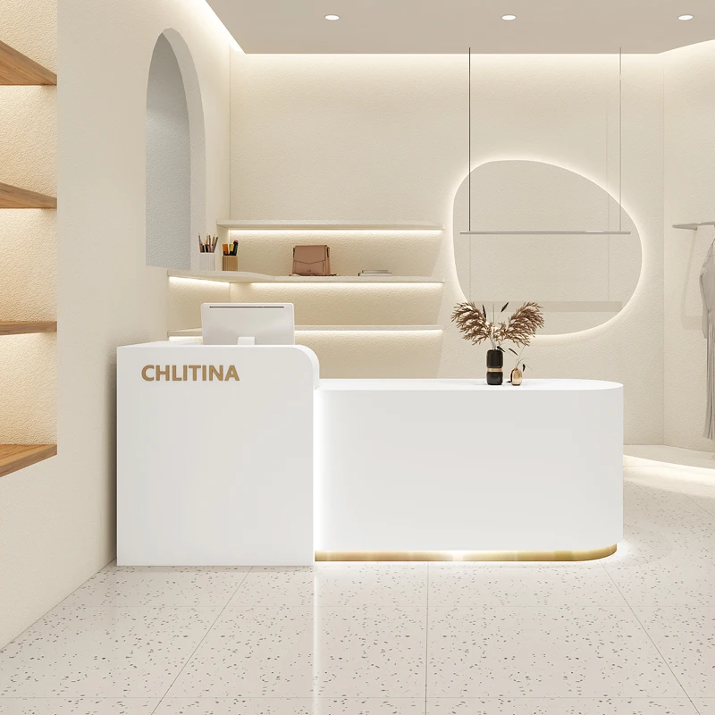 Modern Nail Reception Desk Retail Parental Commercial Receptionist Executive Desk Spa Hotel Rezeption Desk Beauty Furniture
Modern Nail Reception Desk Retail Parental Commercial Receptionist Executive Desk Spa Hotel Rezeption Desk Beauty Furniture