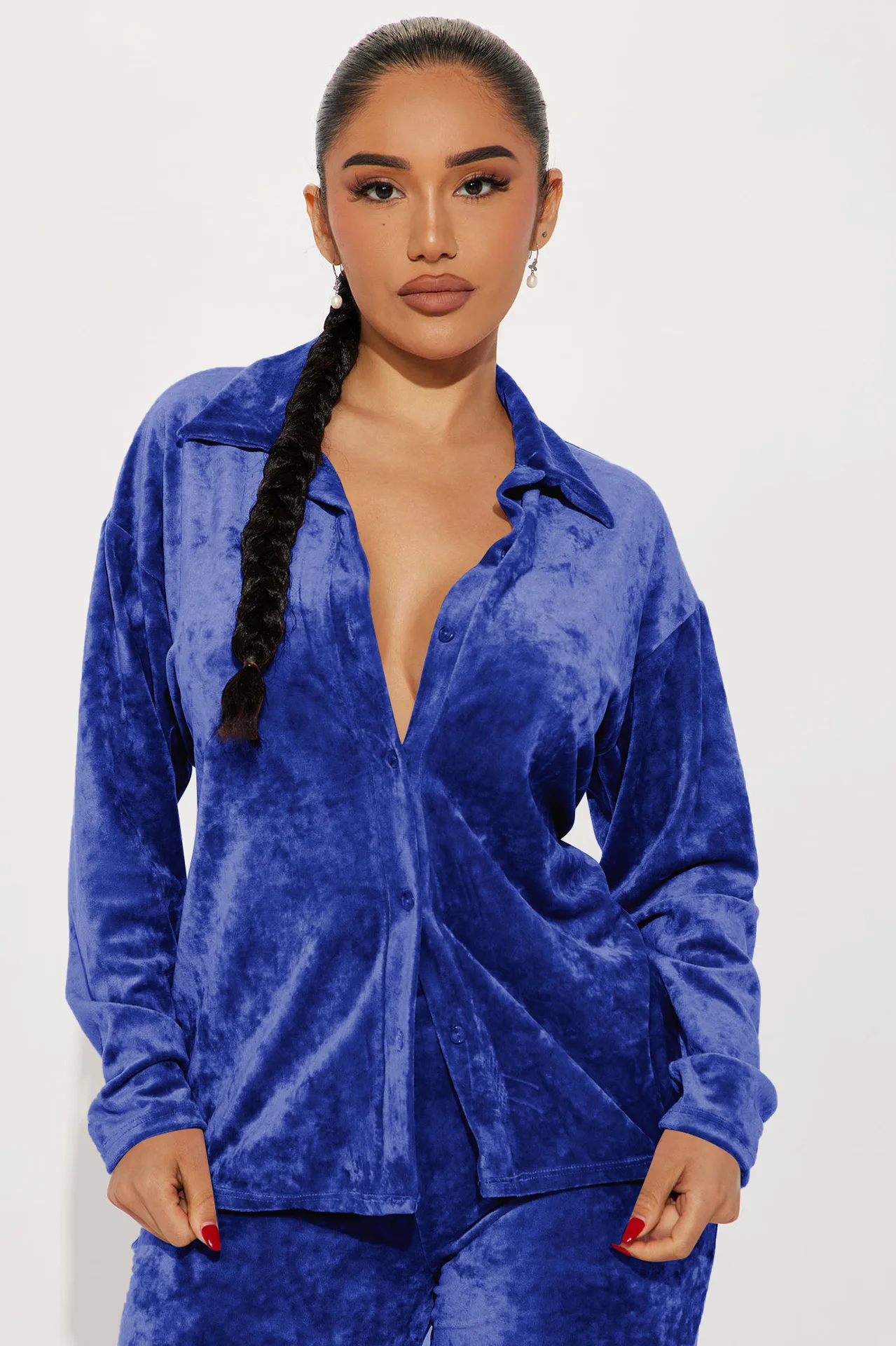 Fashion Casual Two Piece Set Women Autumn Solid Velvet Long Sleeve Shirt Top and Straight Pants Elegant Tracksuit 2 Piece Outfit
Fashion Casual Two Piece Set Women Autumn Solid Velvet Long Sleeve Shirt Top and Straight Pants Elegant Tracksuit 2 Piece Outfit