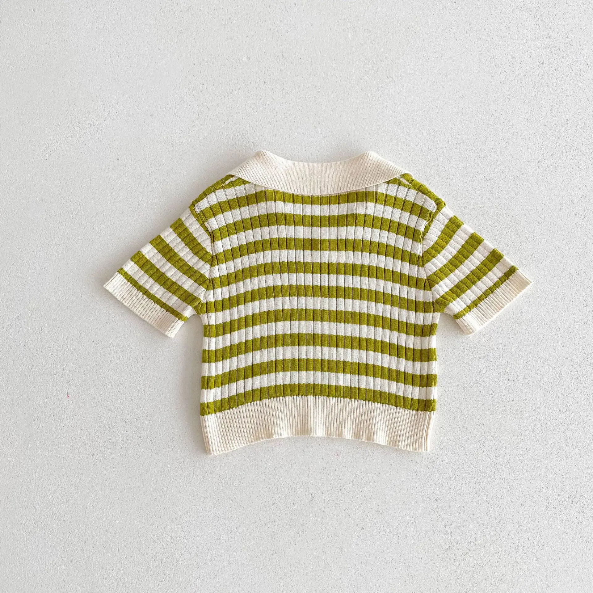 2025 Summer New Baby Short Sleeve Clothes Set Infant Striped Knit Tops + Shorts 2pcs Suit Infant Girl Casual T Shirts Outfits 13 S073f5af846de440f98f4779957f43106L