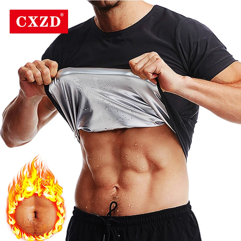 

CXZD Men Sauna Suit Heat Trapping Shapewear Sweat Body Shaper Vest Slimmer Compression Thermal Top Fitness Workout Shirt