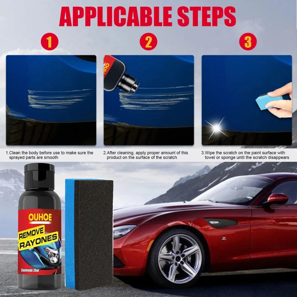 30ML Car Scratch Remover Scratch Repair Fluid Car Paint Scratch Repair Remover Agent Coating Maintenance Kit +Sponge
30ML Car Scratch Remover Scratch Repair Fluid Car Paint Scratch Repair Remover Agent Coating Maintenance Kit +Sponge