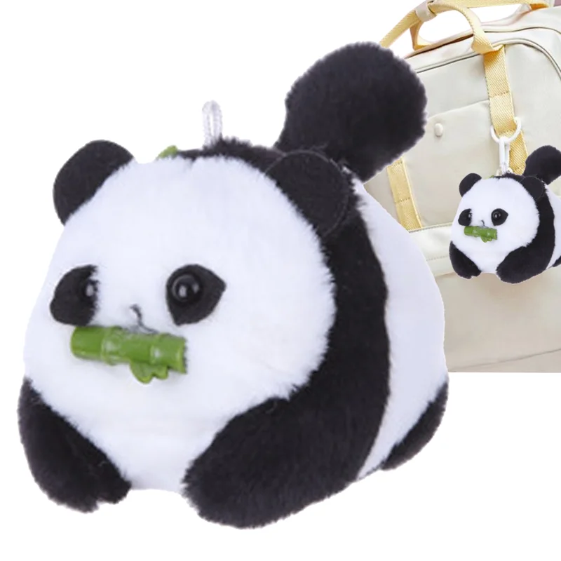 

Stuffed Panda Bear Panda Cub Wagging Tail Keychain Tail Turning Panda Cub Interactive Plush Toy Soft Cartoon Christmas Plush Toy