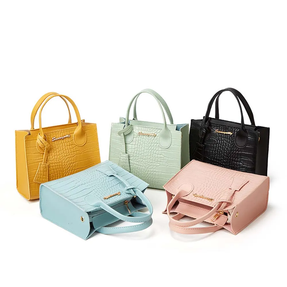

New Platinum Fashion Leather Shoulder Bag for Women Crocodile Pattern Handbag Large Capacity Messenger Luxury Designer Lady Bag