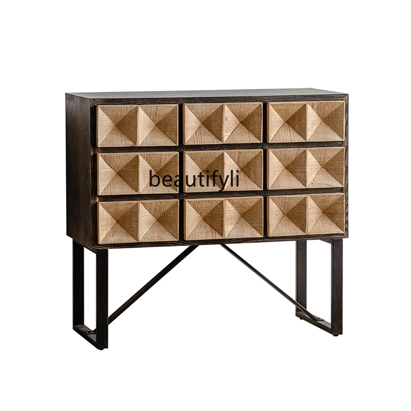 Retro Chest of Drawers Iron Storage Cabinet American Geometric Clothes Closet High Cabinet Locker Entrance Cabinet
Retro Chest of Drawers Iron Storage Cabinet American Geometric Clothes Closet High Cabinet Locker Entrance Cabinet