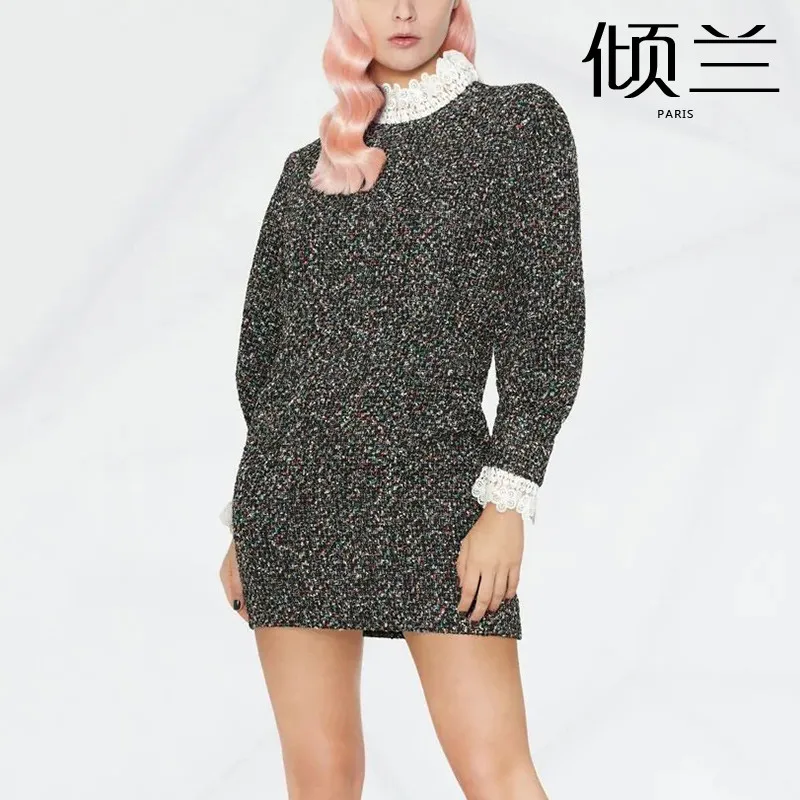 PATADS French S Family 23 Early Autumn New Women's Wear French Lace Hollow out Necklace Colored Tweed Dress RO02535
PATADS French S Family 23 Early Autumn New Women's Wear French Lace Hollow out Necklace Colored Tweed Dress RO02535
