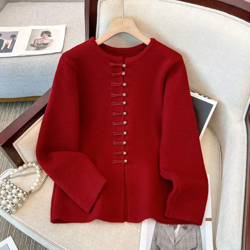 Knitted Sweater Women Oversized Autumn Winter New O-Neck Long Sleeve Loose Cardigan Chinese Style Basics Single Breasted Tops
Knitted Sweater Women Oversized Autumn Winter New O-Neck Long Sleeve Loose Cardigan Chinese Style Basics Single Breasted Tops