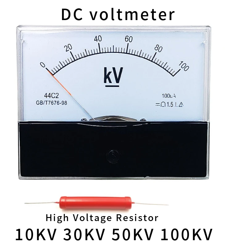 Pointer type DC voltmeter 44C2-10KV/30KV/50KV/100KV High voltage voltmeter High Voltage Resistor
Pointer type DC voltmeter 44C2-10KV/30KV/50KV/100KV High voltage voltmeter High Voltage Resistor