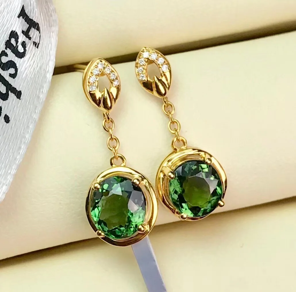 

14K Gold Garnet Earring for Women Fine Aretes Mujer Oorbellen Jewelry Bizuteria Gemstone Orecchini Kolczyki Drop Earring