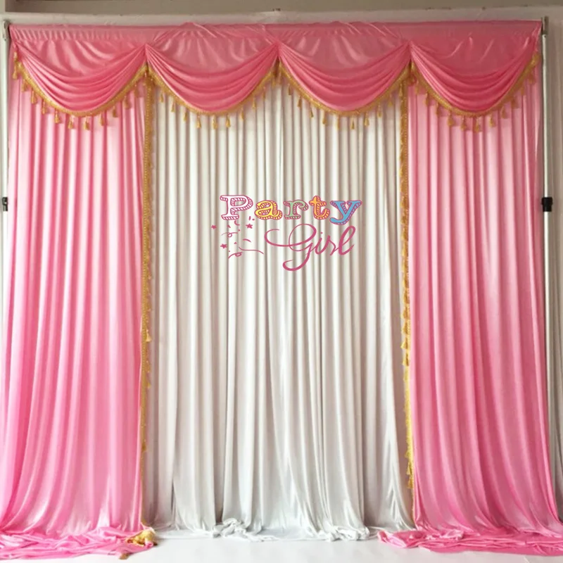 10X10FT White And Pink Ice Silk Wedding Backdrop Curtain Photo Booth Stage Background Event Banquet Party Decoration
10X10FT White And Pink Ice Silk Wedding Backdrop Curtain Photo Booth Stage Background Event Banquet Party Decoration