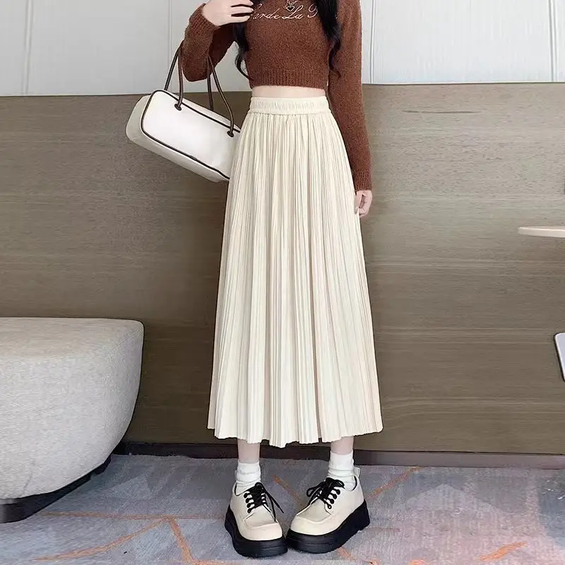 Spring Autumn Korean Fashion Solid Color Fold High Waist Long Slim Swing A-line Skirts Women's
Spring Autumn Korean Fashion Solid Color Fold High Waist Long Slim Swing A-line Skirts Women's