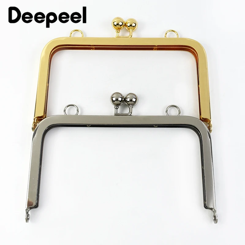 

1-5Pcs Deepeel 15cm Metal Bag Handle Square Purse Frame with Kiss Clasp Handmade Wallet Handbag Chain DIY Hardware Accessories